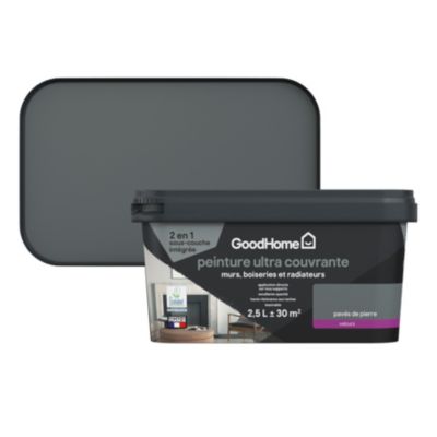 Peinture couleur 2 en 1 velours GoodHome pavés de pierre 2,5L