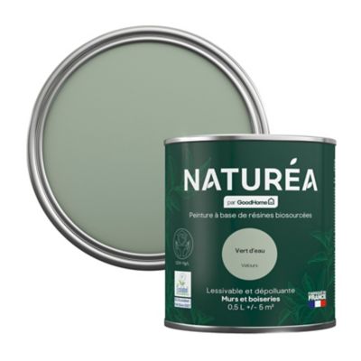 Peinture murs et boiseries Naturéa par GoodHome vert d'eau velours 0.5L