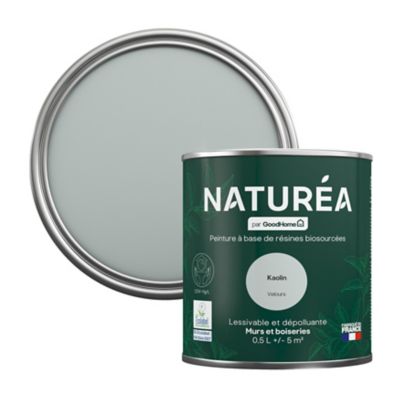 Peinture murs et boiseries Naturéa par GoodHome kaolin velours 0.5L