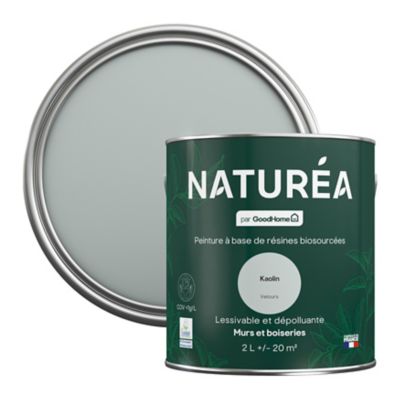 Peinture murs et boiseries Naturéa par GoodHome kaolin velours 2L