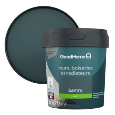Peinture intérieure couleur murs, boiseries et radiateurs GoodHome satin bantry vert 750ml