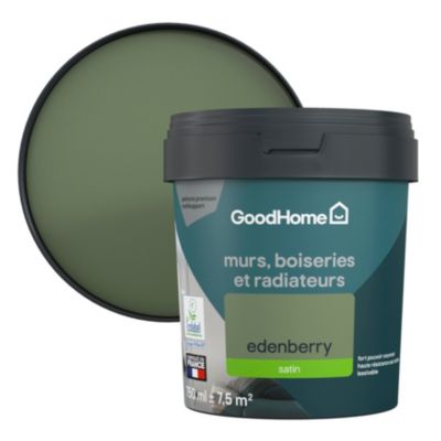 Peinture intérieure couleur murs, boiseries et radiateurs GoodHome satin edenberry vert 750ml