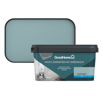 Peinture intérieure couleur murs, boiseries et radiateurs GoodHome mat lourmarin bleu 2.5L