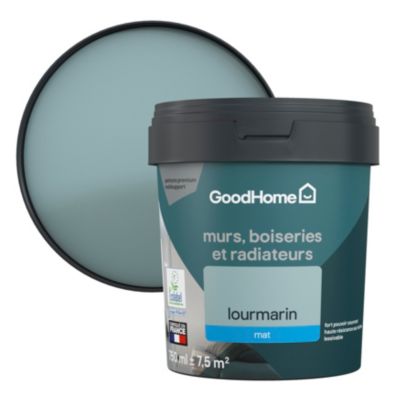 Peinture intérieure couleur murs, boiseries et radiateurs GoodHome mat lourmarin bleu 750ml