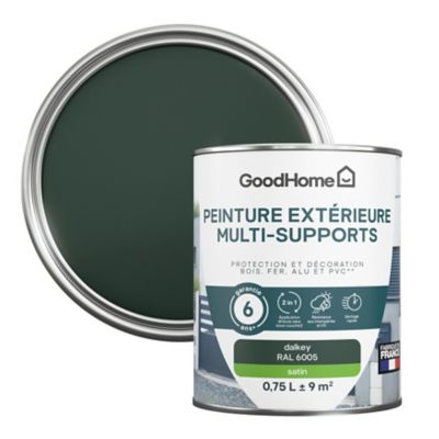 Peinture extérieure multi-supports GoodHome Dalkey vert RAL 6005 0,75L