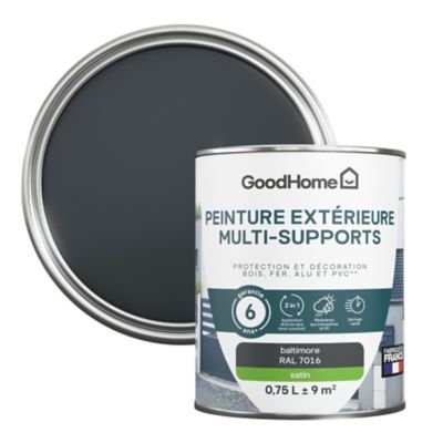 Peinture extérieure multi-supports GoodHome Baltimore gris RAL 7016 0,75L