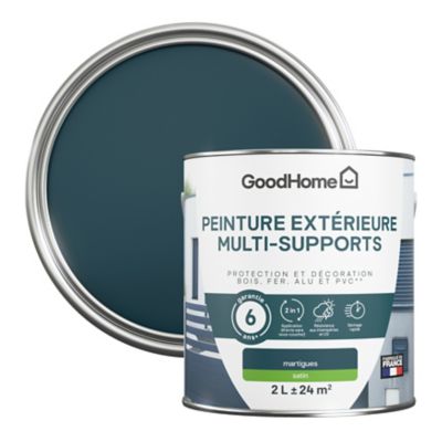 Peinture extérieure multi-supports GoodHome Martig bleu 2L