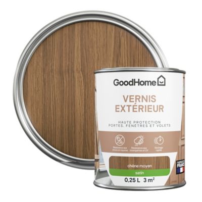 Vernis extérieur bois satin chêne moyen GoodHome 0,25L