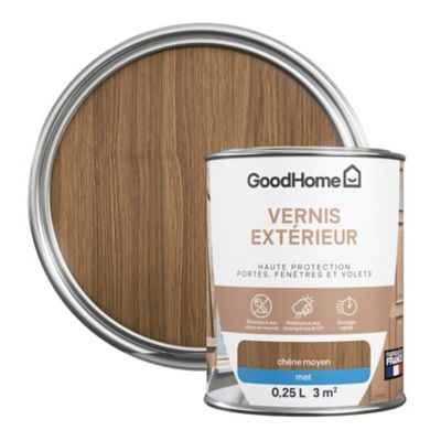 Vernis extérieur bois mat chêne moyen GoodHome 0,25L