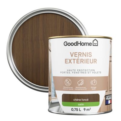 Vernis extérieur bois satin chêne foncé GoodHome 0,75L