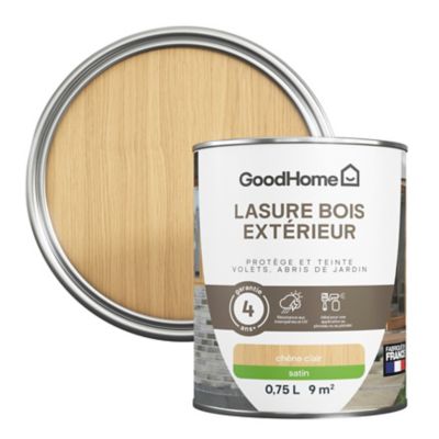 Lasure extérieure chêne clair satin 4 ans GoodHome 750ml