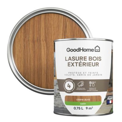 Lasure extérieure chêne doré satin 4 ans GoodHome 750ml