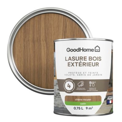 Lasure extérieure chêne moyen satin 4 ans GoodHome 750ml