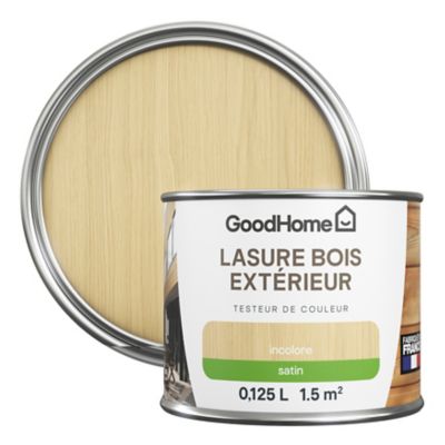 Lasure bois extérieur incolore satin 8 ans GoodHome 125ml