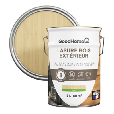 Lasure extérieure incolore satin 8 ans GoodHome 5L