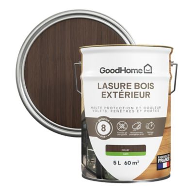 Lasure extérieure noyer satin 8 ans GoodHome 5L