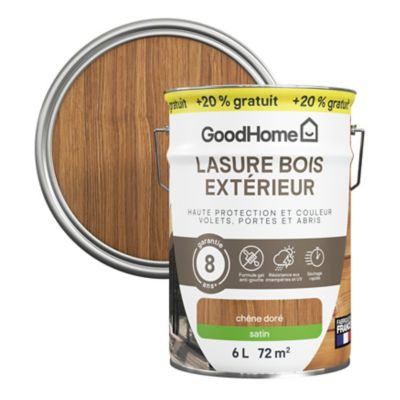 Lasure extérieure GoodHome chêne doré satin 8 ans 5L + 20% gratuit