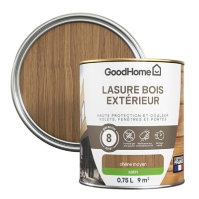Lasure extérieure chêne moyen satin 8 ans GoodHome 750ml