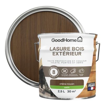 Lasure extérieure chêne foncé satin 8 ans GoodHome 2.5L