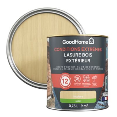 Lasure extérieure incolore satin 12 ans GoodHome 750ml