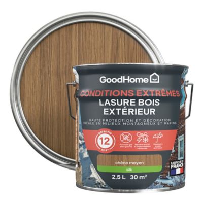 Lasure extérieure chêne moyen satin 12 ans GoodHome 2.5L