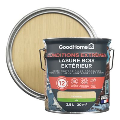 Lasure extérieure incolore satin 12 ans GoodHome 2.5L