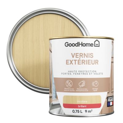 Vernis extérieur bois brillant incolore GoodHome 0,75L