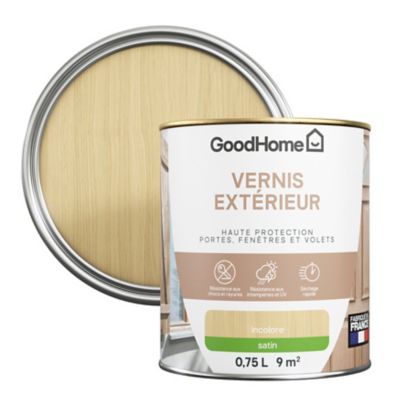 Vernis extérieur bois satin incolore GoodHome 0,75L