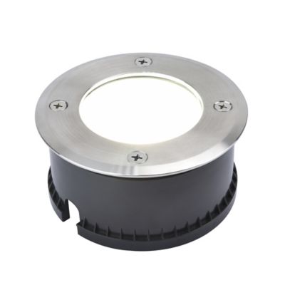 Lumière au sol Flax LED intégrée 500lm IP65 et IP67 GoodHome rond chrome