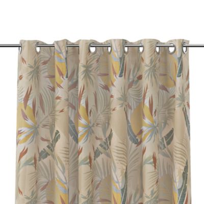 Rideau intérieur effet d'impression fleurs de forêt tropicale marron bouleau bleu GoodHome L. 260 cm