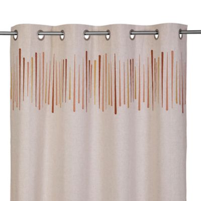 Rideau intérieur effet lin motif géométrique beige GoodHome L. 260 cm x l. 140 cm