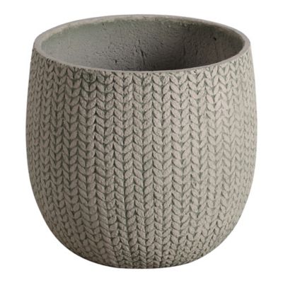 Pot rond argile Verve effet tricot beige Ø37 x h.33 cm