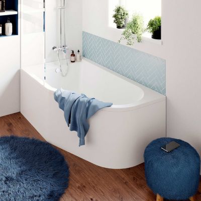 Baignoire asymétrique droite 160x90 cm Cavally blanc