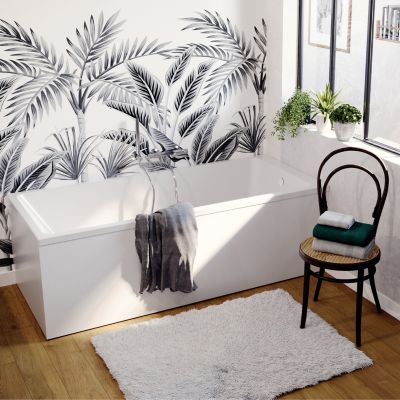 Baignoire droite Teesta L. 160 cm x l. 75 cm blanc