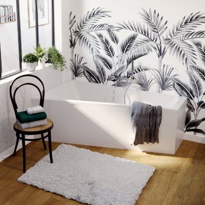 Baignoire asymétrique droite 160x90 cm  blanc  Teesta GoodHome