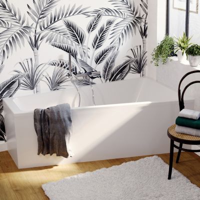Tablier de baignoire asymétrique frontal 160x90 cm  blanc  Teesta GoodHome