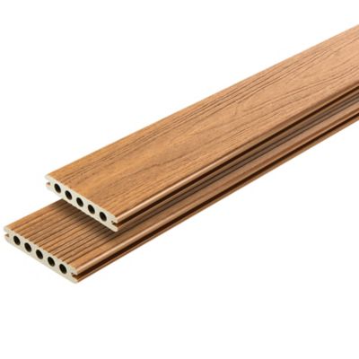 Lame de terrasse composite teck GoodHome Hudson L.240 x l.12,7 cm