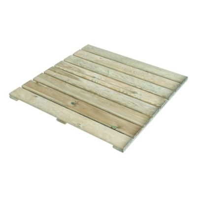 Dalle de terrasse en pin Dhanni 80 x 80 cm