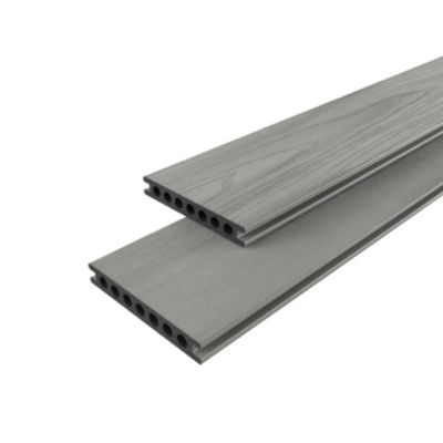 Lame de terrasse composite coloris gris GoodHome Neva Premium