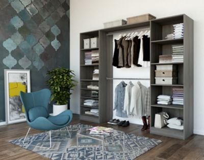 Kit dressing 2 colonnes Qazar décor chêne grisé H.200 cm x L.220 cm x P.48 cm