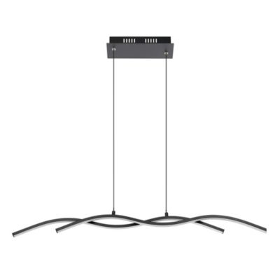 Suspension Alani noir 3000K blanc chaud 1200lm 2 lumières L. 88 x H. 118 cm