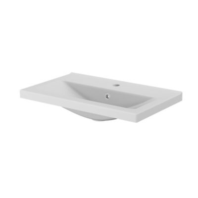 Plan vasque faible profondeur blanc l.60,4 x P.36,3 cm, GoodHome Nira