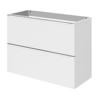 Meuble sous vasque suspendu faible profondeur l.80 x H.60 x P.36 cm, blanc brillant, GoodHome Imandra