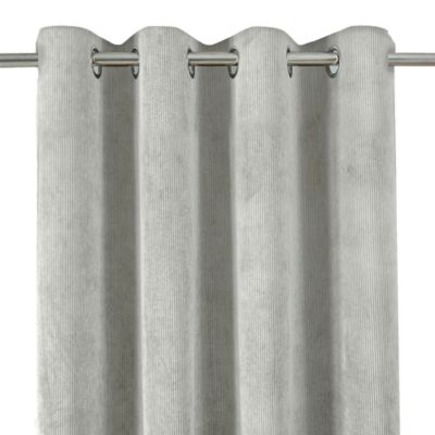 Rideau effet velours GoodHome Carrington l.135 x H.260 cm gris