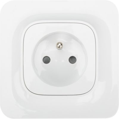 Prise avec terre Jacobsen Kennet blanc complet