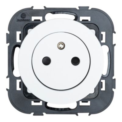 Prise avec terre Jacobsen Espen blanc à composer, lot de 5