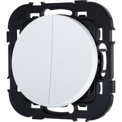 Double interrupteur rotatif Jacobsen Espen blanc à composer