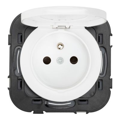 Prise avec terre étanche Jacobsen Espen blanc à composer