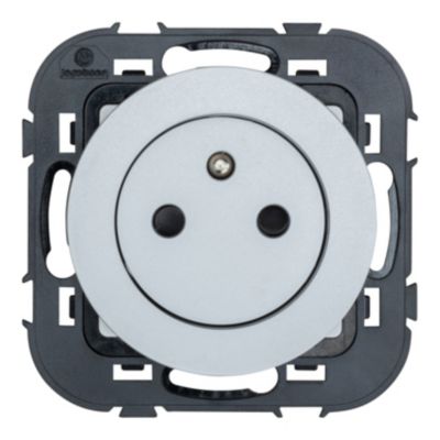 Prise avec terre affleurante Jacobsen Espen aluminium à composer, lot de 5