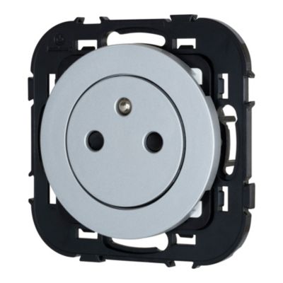 Prise avec terre affleurante Jacobsen Espen aluminium à composer